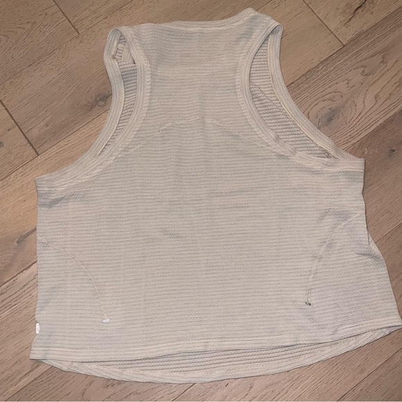 Lululemon Run and Train Racerback Tank Women Size 10 Heathered White Opal - Picture 2 of 4
